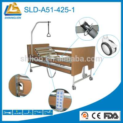 height adjustable folding wood medical nursing bed